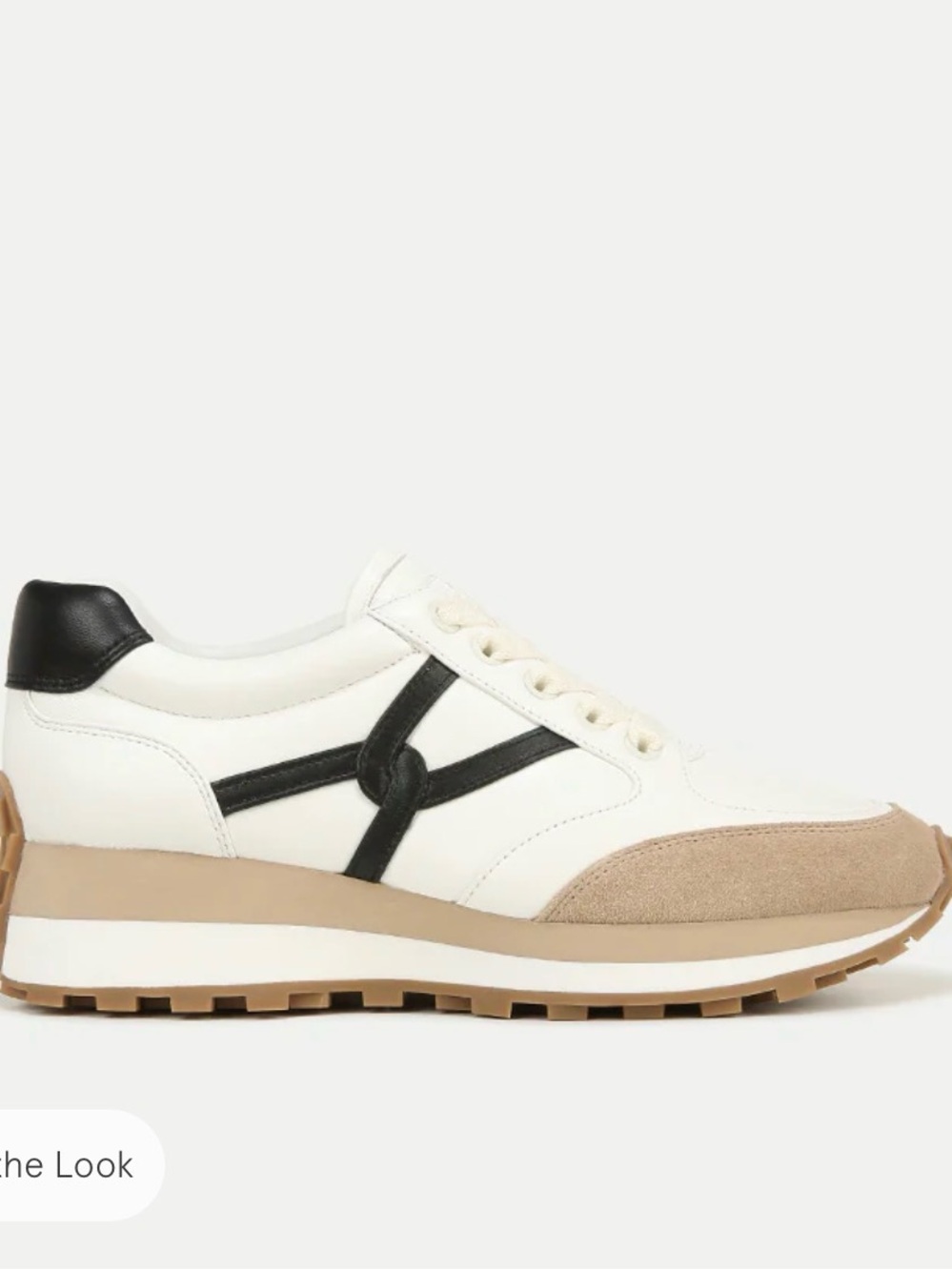 Veronica Beard White and Beige Sneakers with Black Accent - Picture 4 of 5